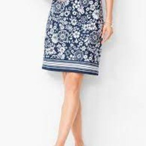 Talbots Blue and White Floral Pencil Skirt Size 4